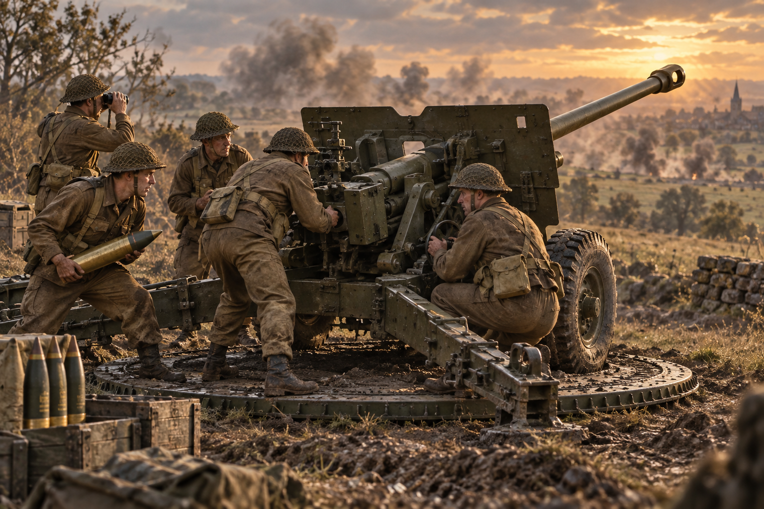 Illustration britischer Artillerie